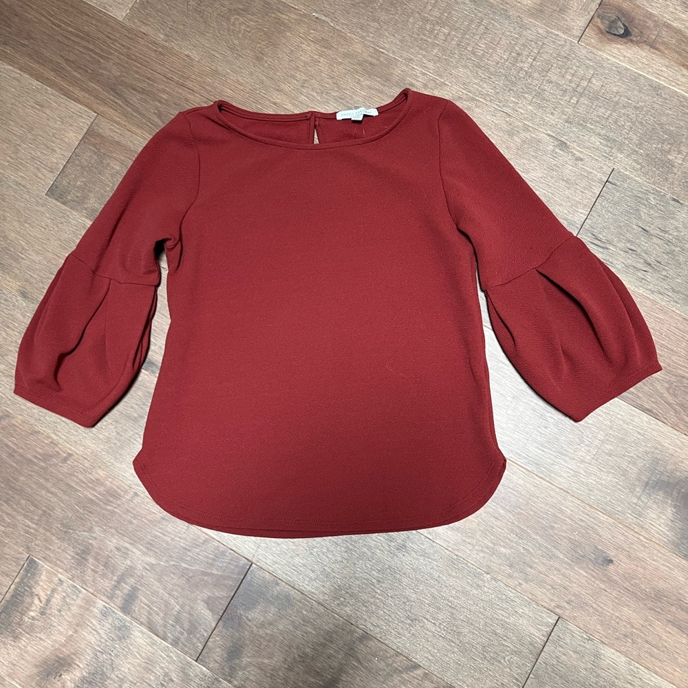 Green Envelope bell sleeve blouse